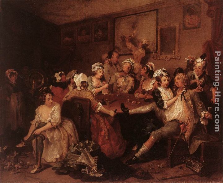 The Orgy painting - William Hogarth The Orgy art painting